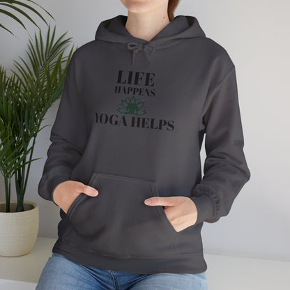 Life Happens Yoga Helps Hooded Sweatshirt